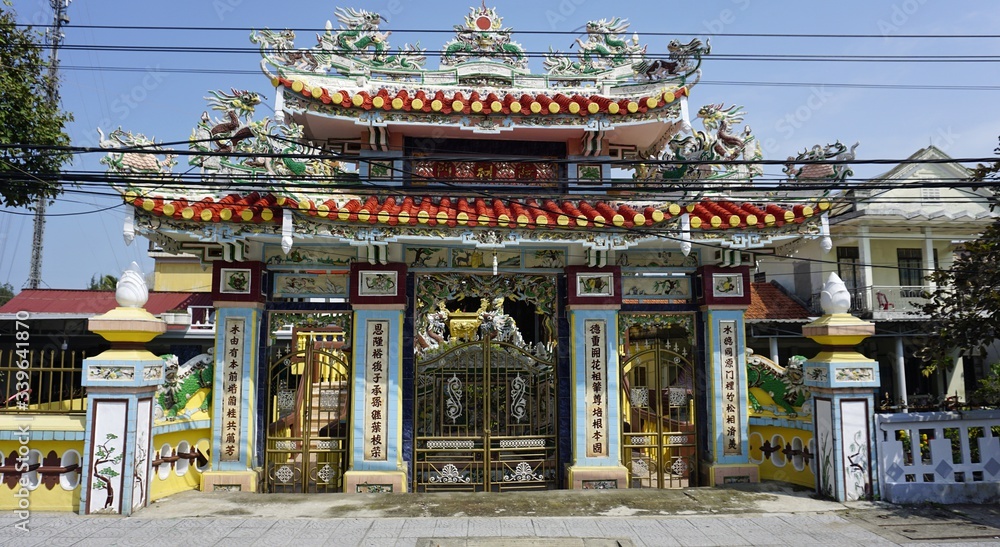 colorful chinese temple in hue