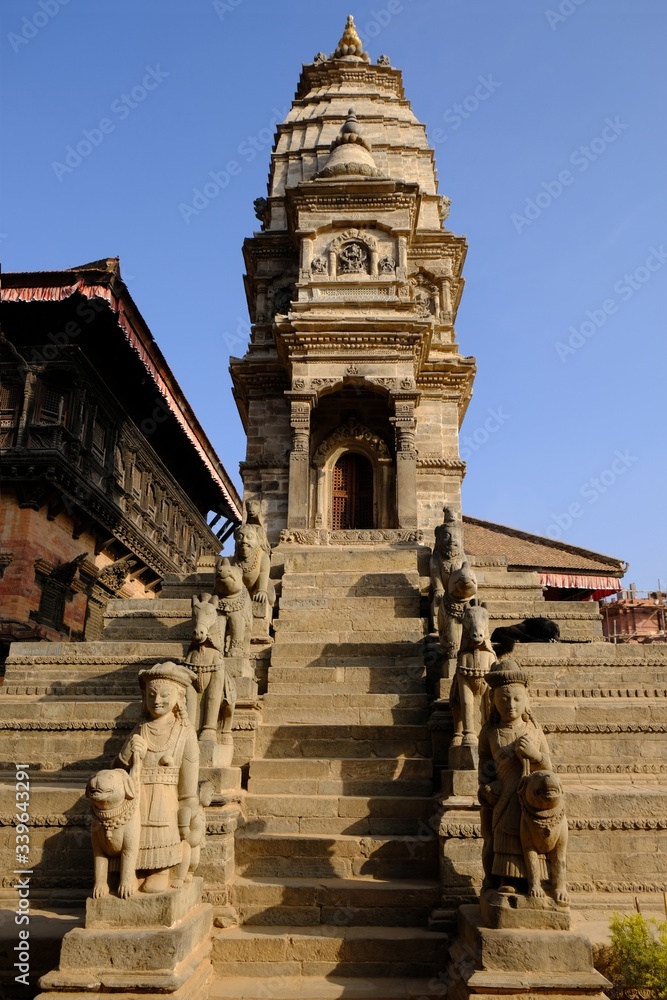 Naklejka premium Siddhi Laxmi Temple at Durbar Square, Bhaktapur, UNESCO World Heritage Site, Kathmandu Valley, Nepal, Asia