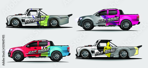 Car wrap graphic racing abstract strip and background for car wrap and vinyl sticker - Vector
