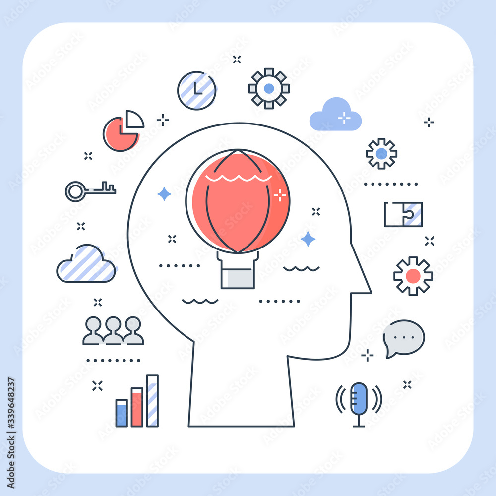 Growth Mindset Development and Learning Concept Illustration. Vector ...