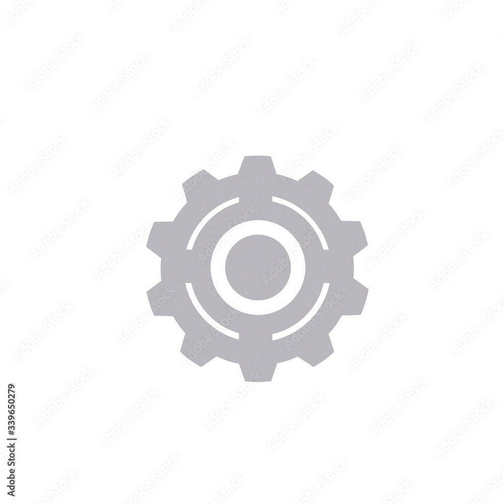 Gear or cog icon on white background.
Gear or cog icon on white background.