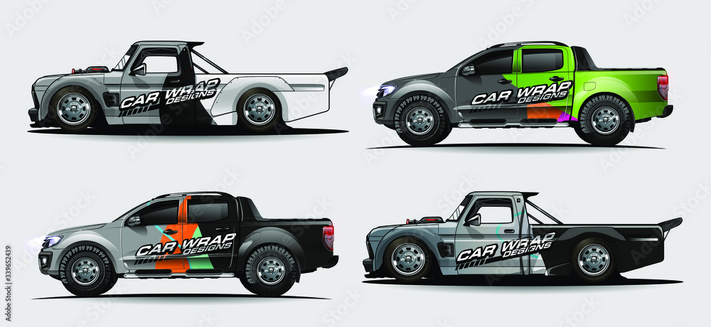 Naklejka premium Car wrap graphic racing abstract strip and background for car wrap and vinyl sticker - Vector