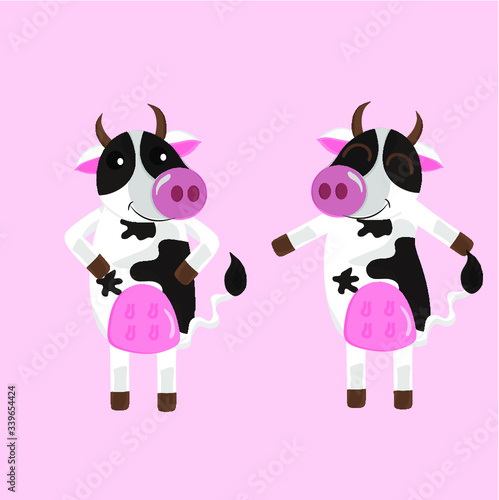 pink cow cartoon
