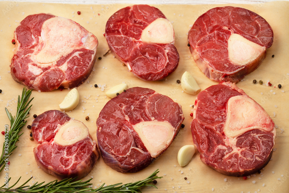 Meat cut in Beef Osso Bucco, cross-cut of beef