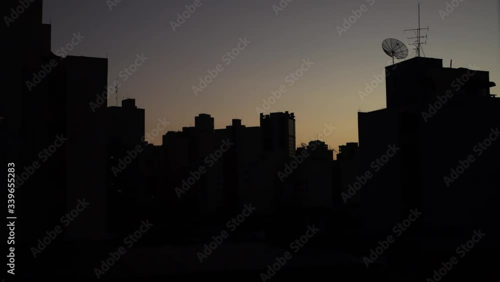 Time Lapse golden hour city skyline Time Lapse golden hour city skyline