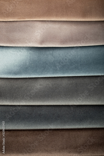 Blue and grey color tailoring leather tissues in catalog