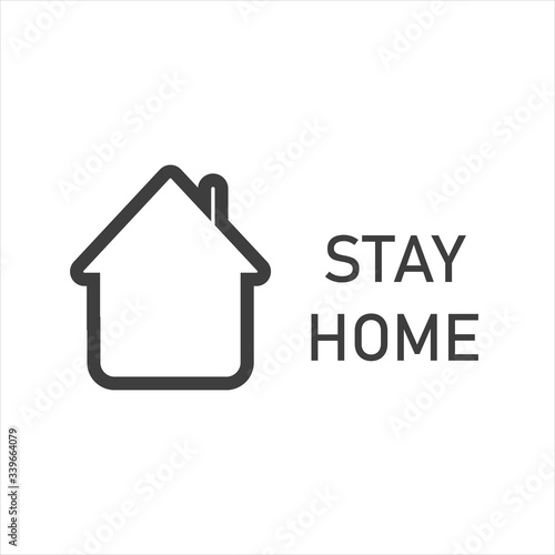 Stay at home. Coronavirus defensive campaign or measure, COVID 19. Stay home, quote text, hash tag, or hashtag. Coronavirus, COVID 19, protection logo.