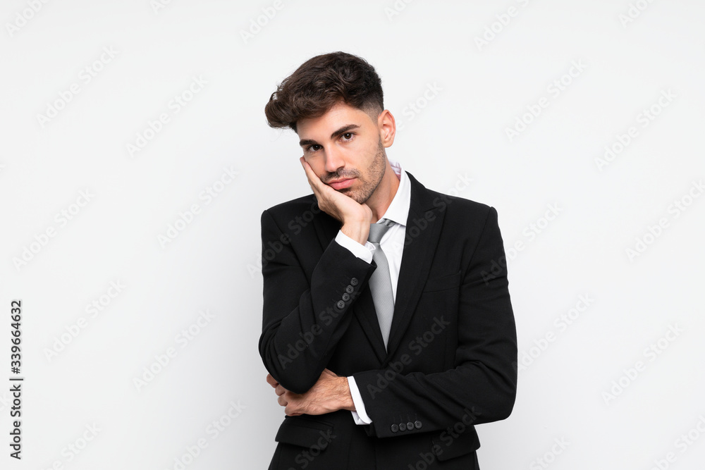 Young businessman over isolated white background unhappy and frustrated Young businessman over isolated white background unhappy and frustrated