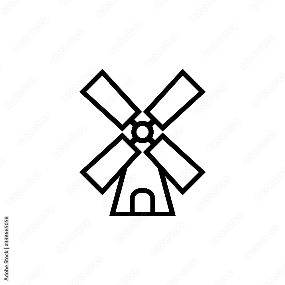 Simple Windmill icon isolated on white background Simple Windmill icon isolated on white background