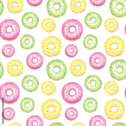 Colorful Donuts Seamless Pattern