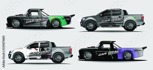 Car wrap graphic racing abstract strip and background for car wrap and vinyl sticker - Vector