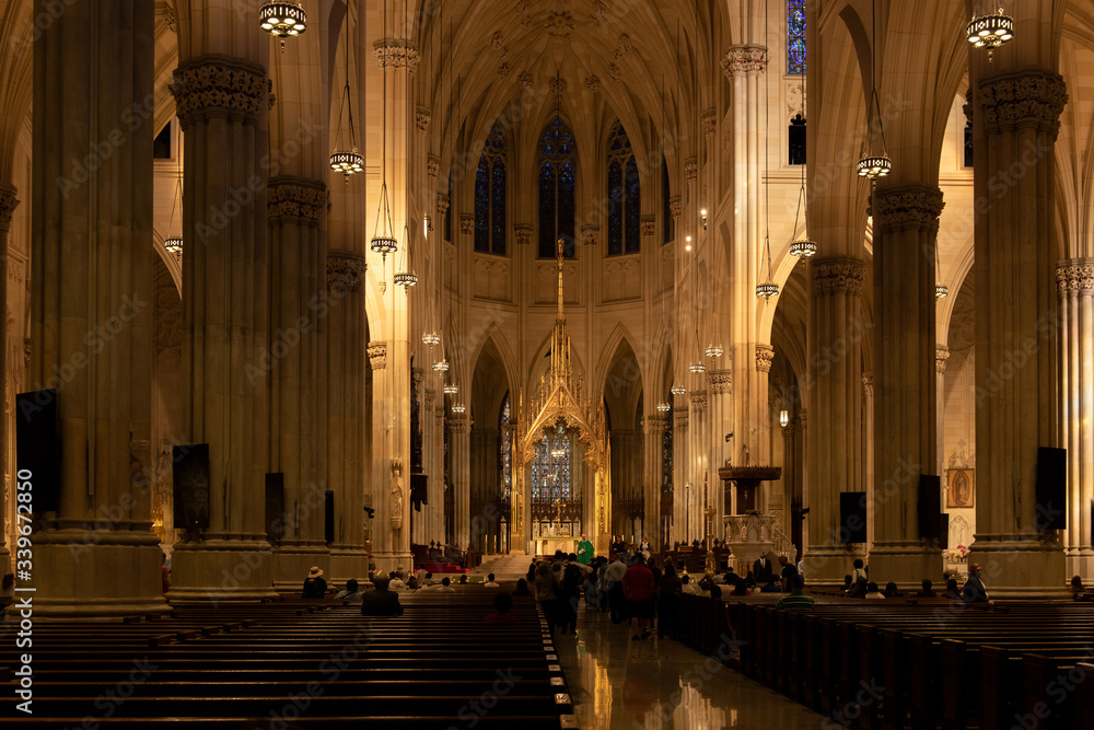 Interior of St. Patrick's Church in NYC, USA