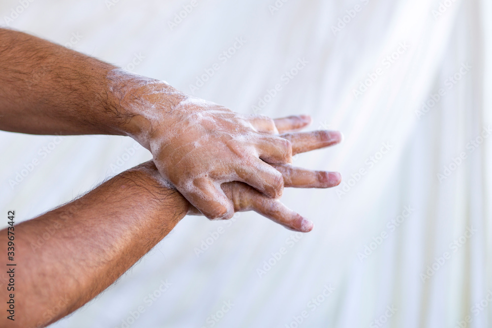 Fototapeta premium Washing your hands the right way