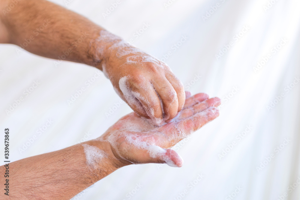 Fototapeta premium Washing your hands the right way