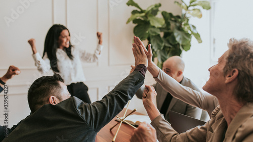 Team making a high five