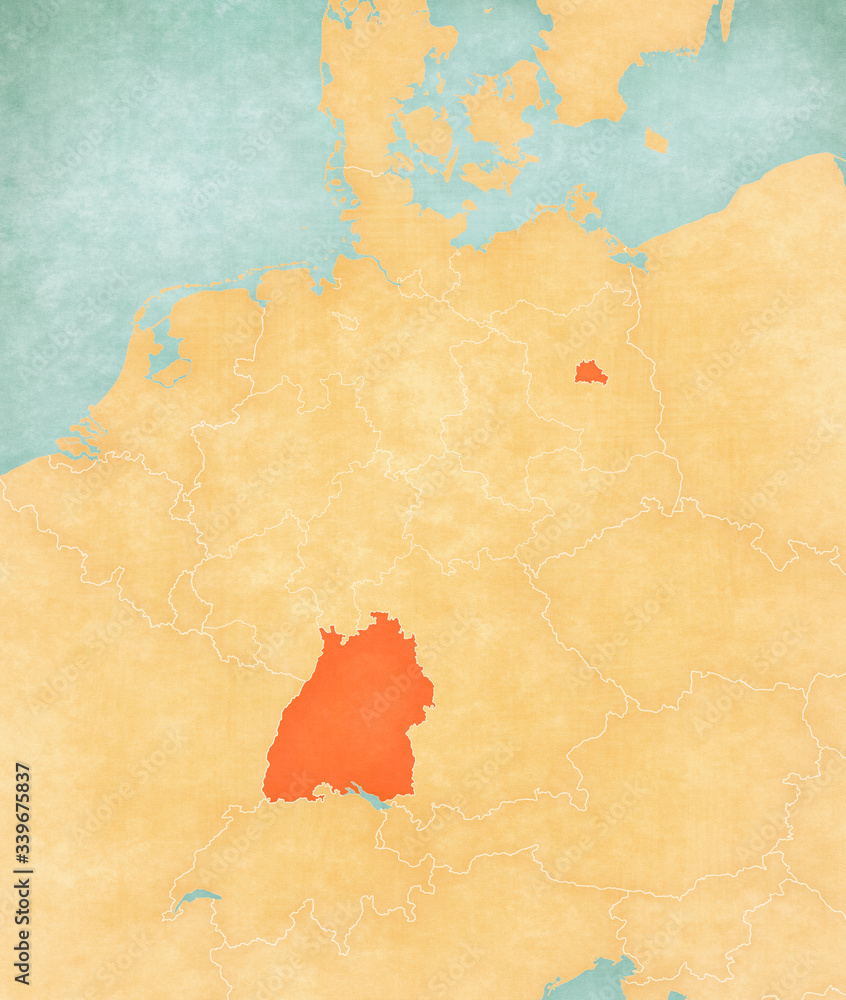 Map of Germany - Berlin and Baden-Wurttemberg