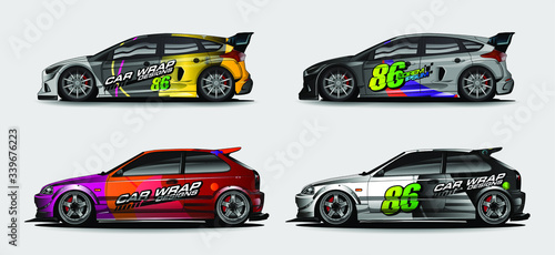 Car wrap graphic racing abstract strip and background for car wrap and vinyl sticker - Vector  