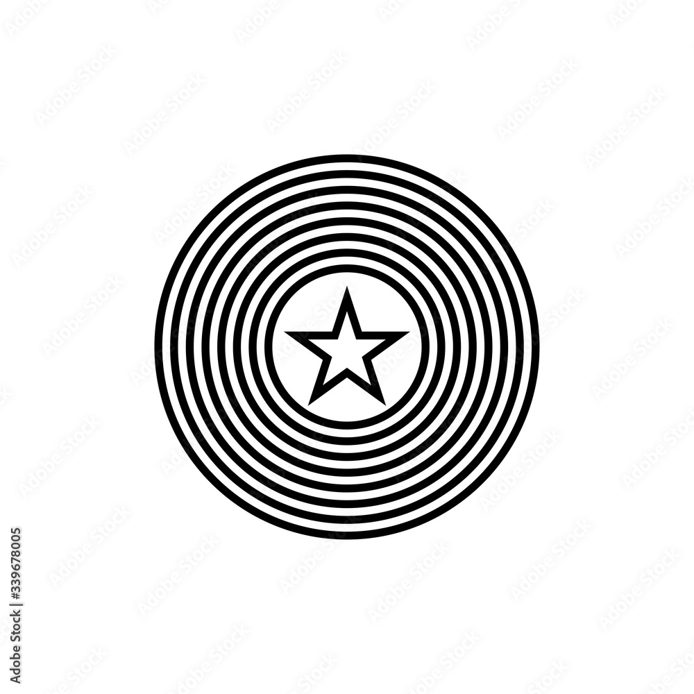 Optical illusion in circle star sign. eps ten Optical illusion in circle star sign. eps ten