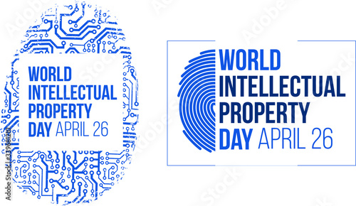 World Intellectual Property Day, Vector Illustration, fingerprint