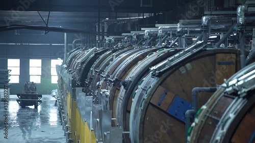 Leather production equipment, largest old factory, wooden Tanning barrels