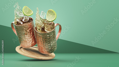 Photography Two Moscow Mules Splash Left Frame During Happy Hour