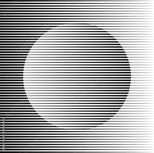 Abstract shape with lines. Op art. Trendy design element for logo, tattoo, web pages, prints, posters, template, pattern and abstract background