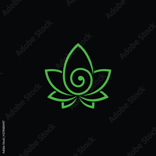 Cannabis logo design, spiral vector logo