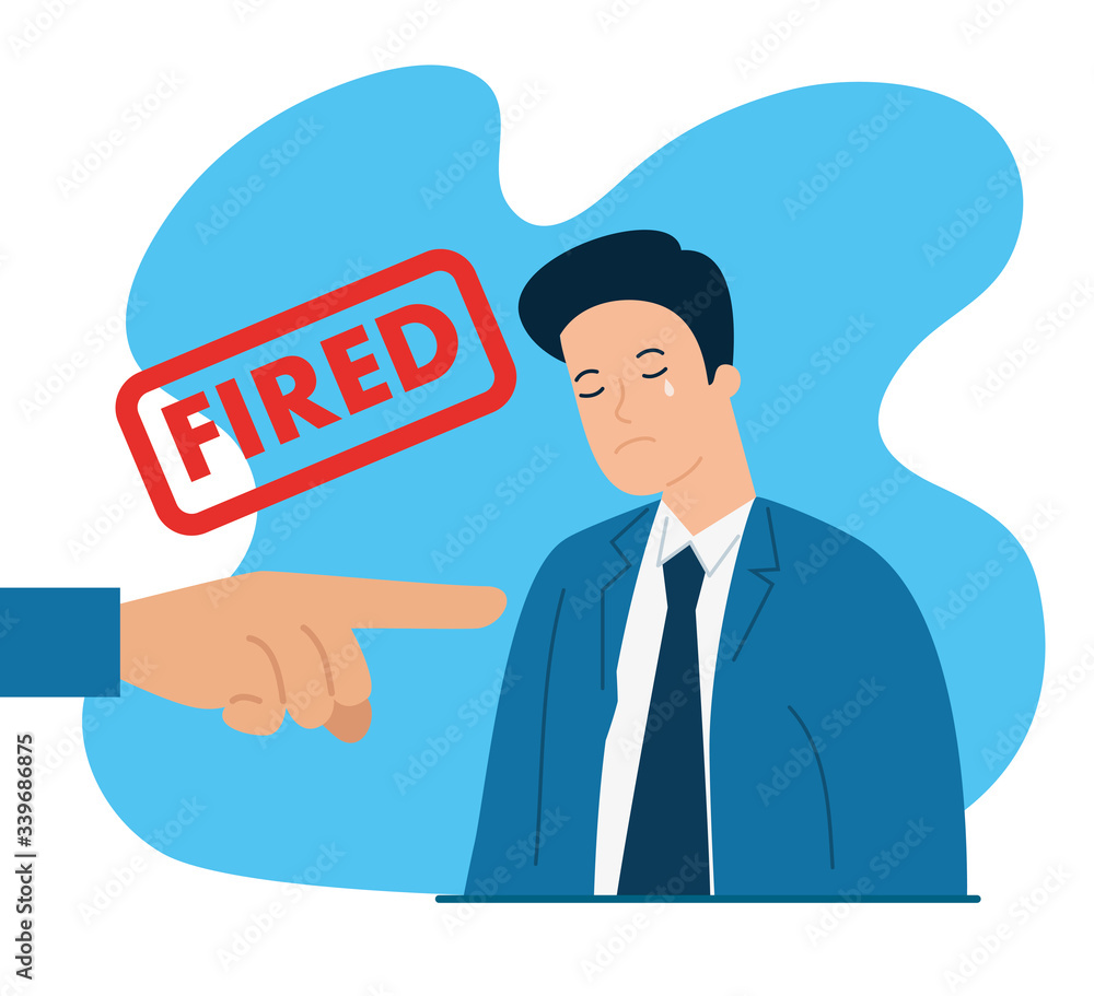 businessman crying fired of work vector illustration design businessman crying fired of work vector illustration design