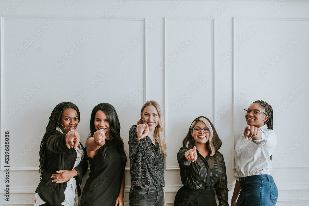 Fototapeta premium Professional women pointing the camera