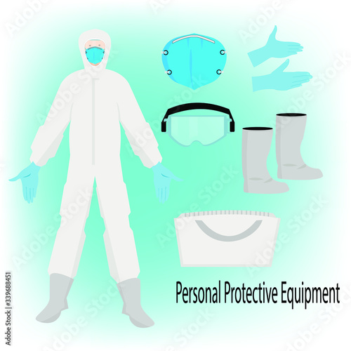 hazmat suit or ppe ,personal protective equipment