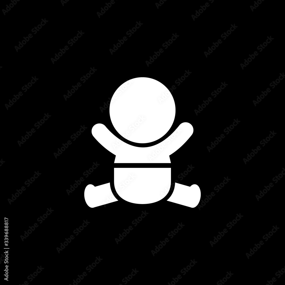 Human newborn baby, toddler or infant flat icon for apps and websites Human newborn baby, toddler or infant flat icon for apps and websites