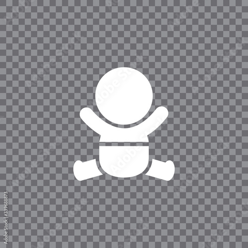 Human newborn baby, toddler or infant flat icon for apps and websites