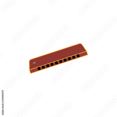 harmonica color illustration icon on white background