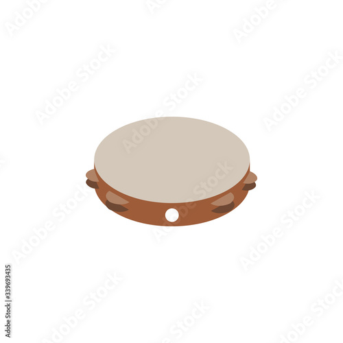 tambourine color illustration icon on white background