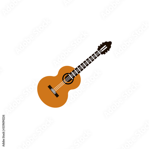 guitar color illustration icon on white background