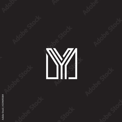 minimal square letter y logo design template
