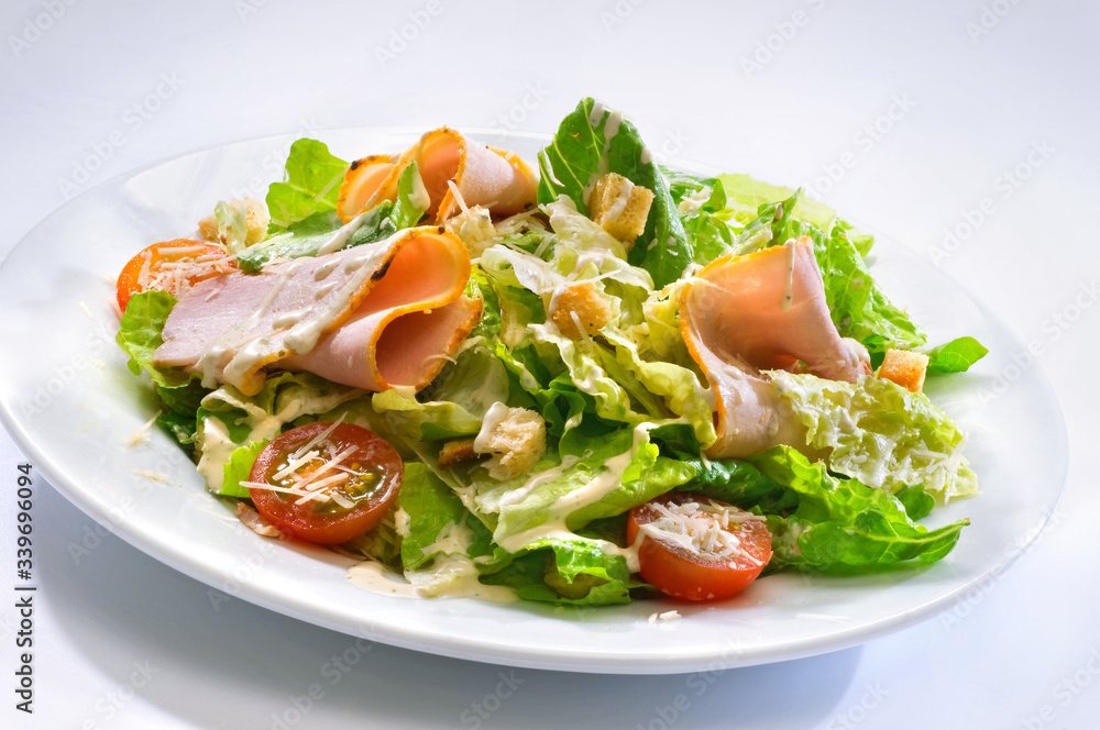 Salad on a white plate