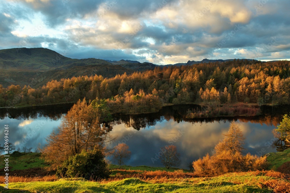 Sunset at Tarn Hows in Lake District