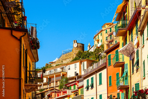 manarola street view on summer