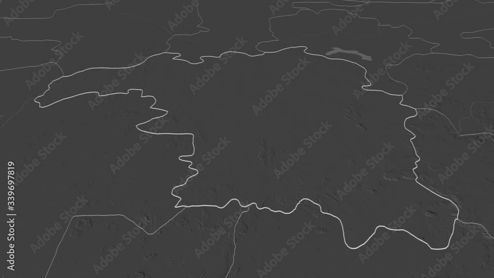 Kaduna, state with its capital, zoomed and extruded on the bilevel map of Nigeria in the conformal Stereographic projection. Animation 3D Kaduna, state with its capital, zoomed and extruded on the bilevel map of Nigeria in the conformal Stereographic projection. Animation 3D