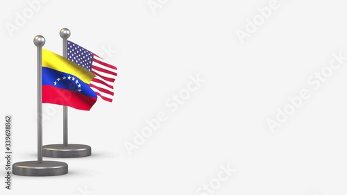 Venezuela seamless 3D waving flag animation on tiny flagpole.
