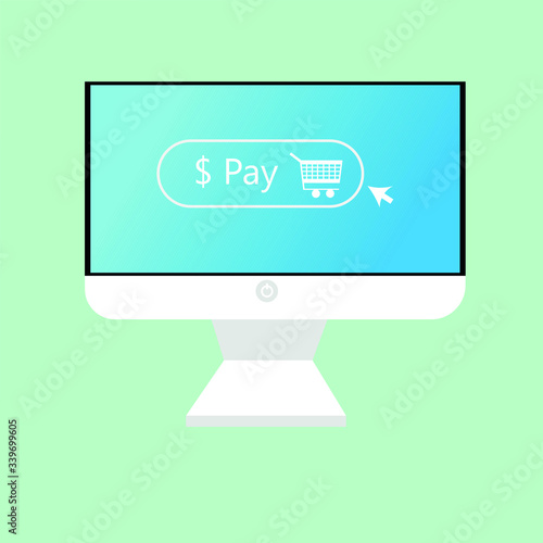Pantalla de un ordenador en el proceso de pagar