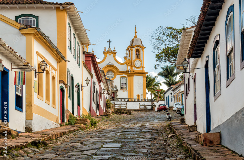 Tiradentes City Streets - Saint Anthony Church, Minas Gerais, Brazil