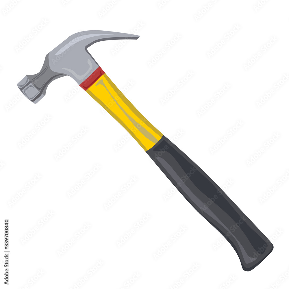 Hammer icon on white background. Flat illustration. Hammer icon on white background. Flat illustration.