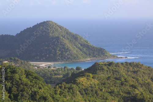 Panoramic view of Mawi beach in Lombok, Indonesia photo