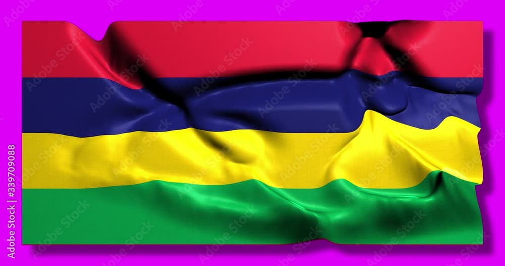 Green screen hiper realistic loop of Mauritius flag waving in the wind island indian flag fluttering with highly detailed fabric texture animation 4k Green screen hiper realistic loop of Mauritius flag waving in the wind island indian flag fluttering with highly detailed fabric texture animation 4k