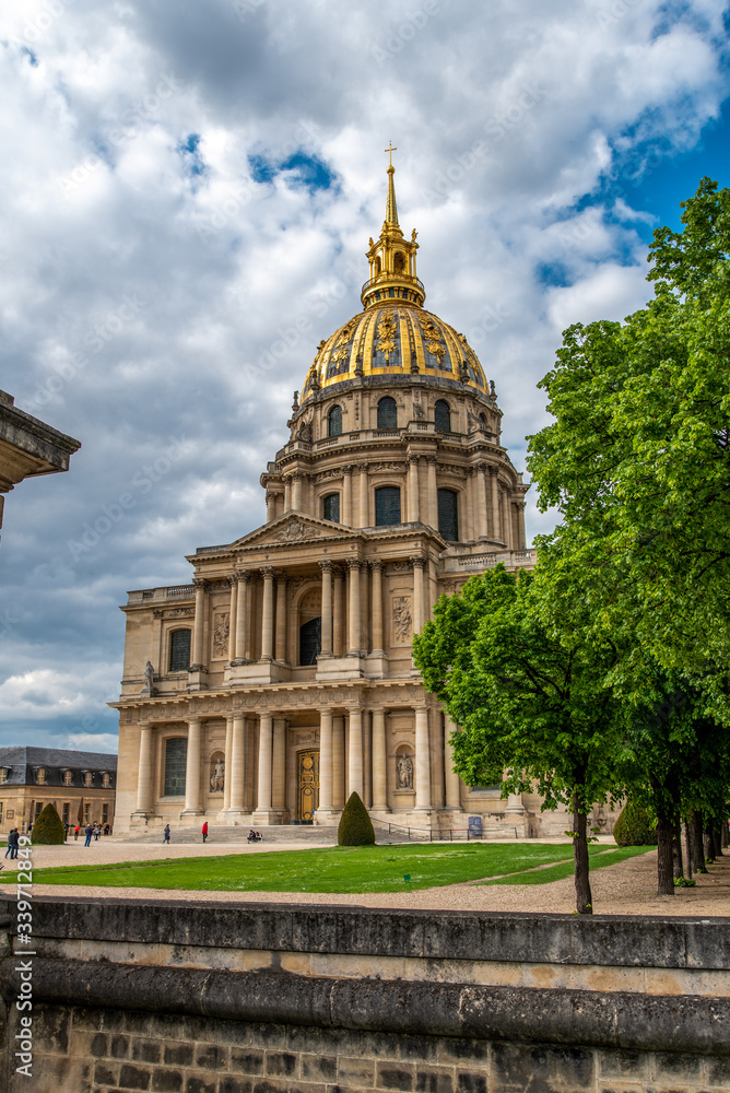 Famous Dome des Invalides with the tomb of Napoleon inside, Paris/France