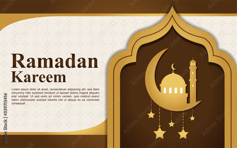 Mosques silhouettes. Ramadan kareem background.