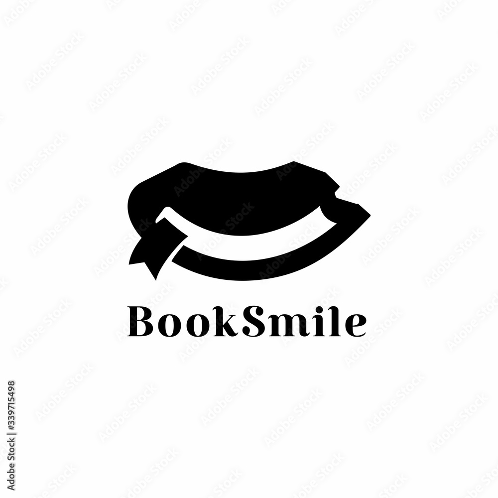 Obraz premium Book happy smile fun, a good logo for book production, children's library and others