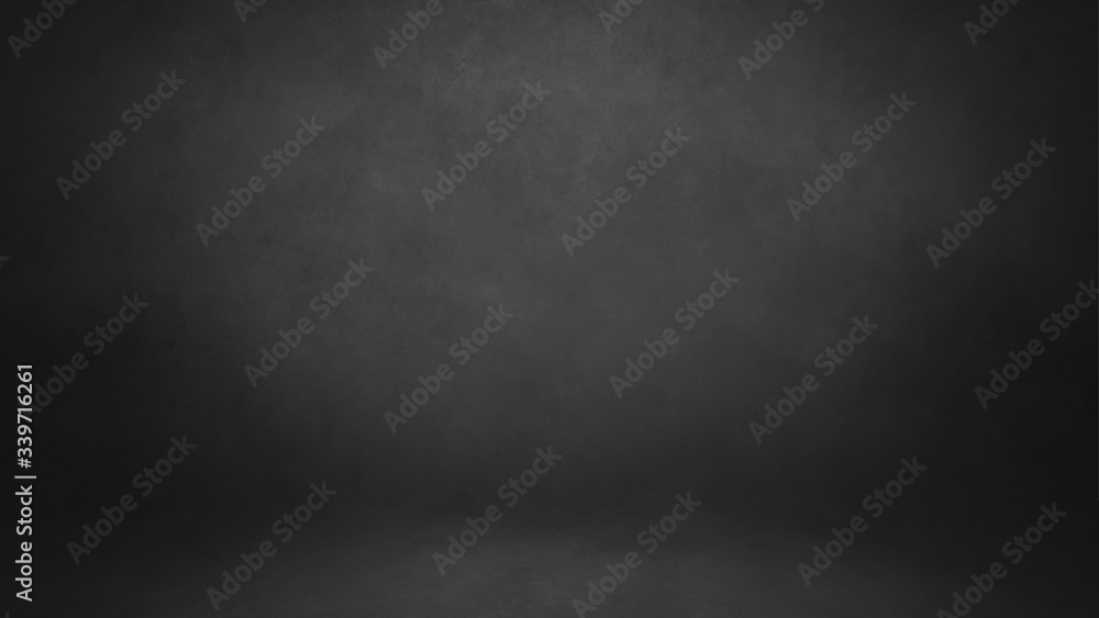Gray dark backdrop studio background, wall and floor with texture.